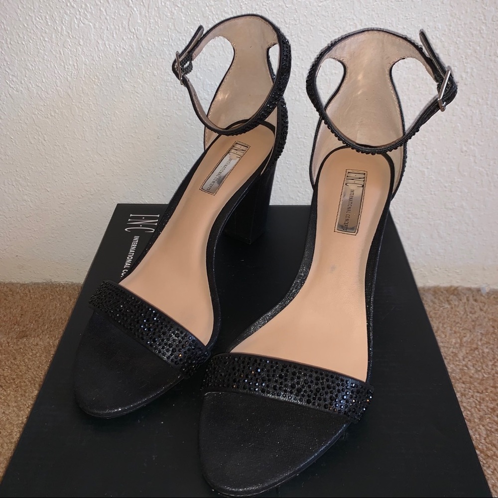 INC rhinestone block heels. Wedding, prom, jeans and a going out top!  Size 8.5